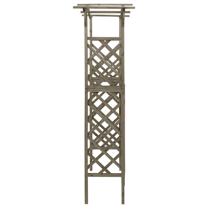 vidaXL Pergola with Gate 116x40x204 cm Grey Solid Firwood