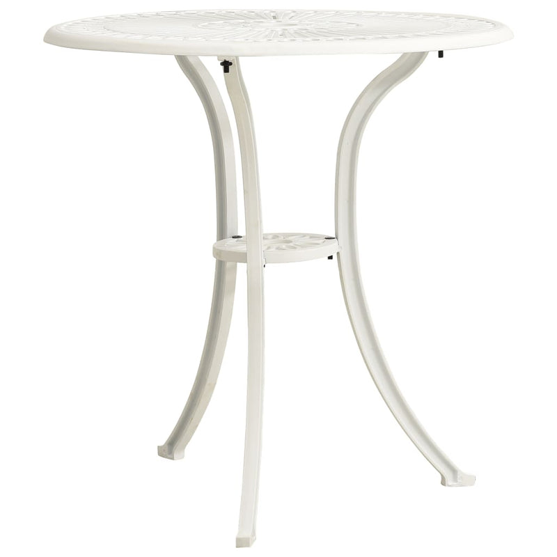 vidaXL 3 Piece Bistro Set Cast Aluminium White