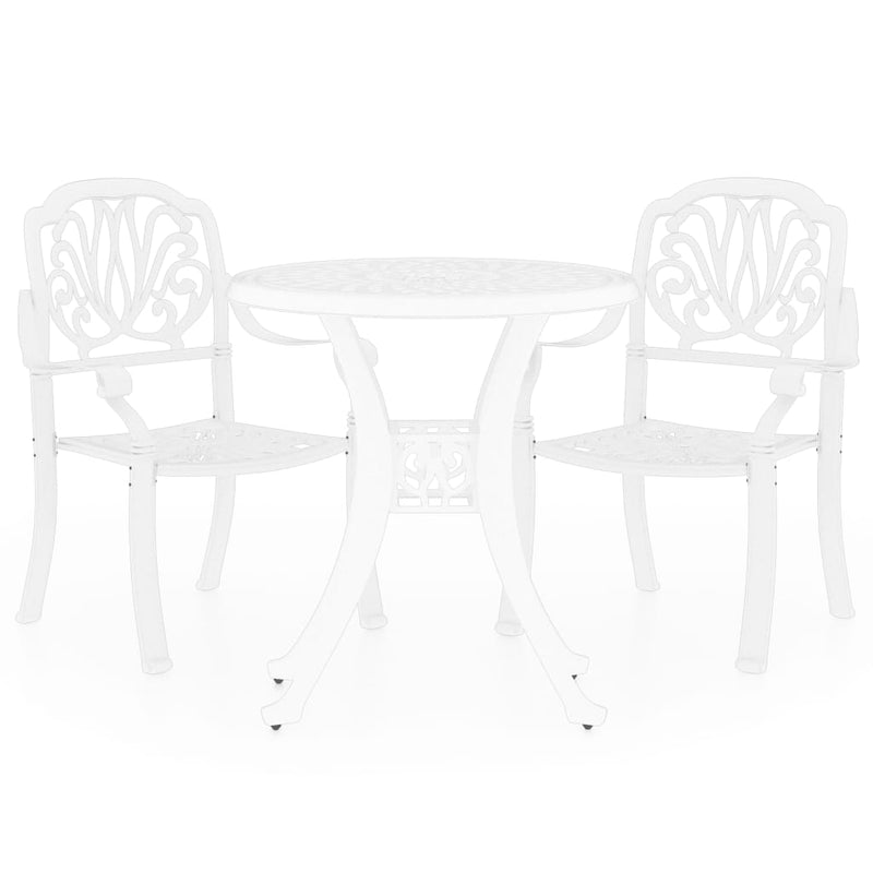 vidaXL 3 Piece Bistro Set Cast Aluminium White