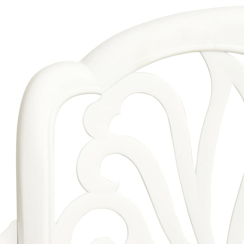 vidaXL 3 Piece Bistro Set Cast Aluminium White