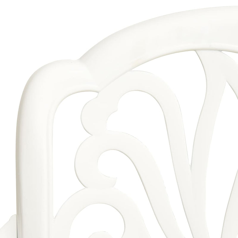 vidaXL 3 Piece Bistro Set Cast Aluminium White