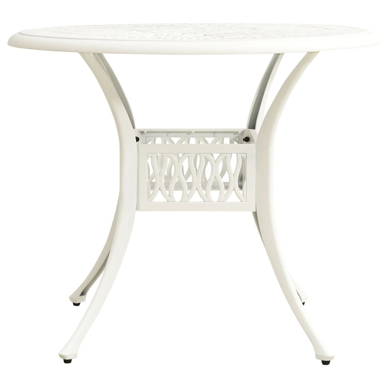 vidaXL 3 Piece Bistro Set Cast Aluminium White