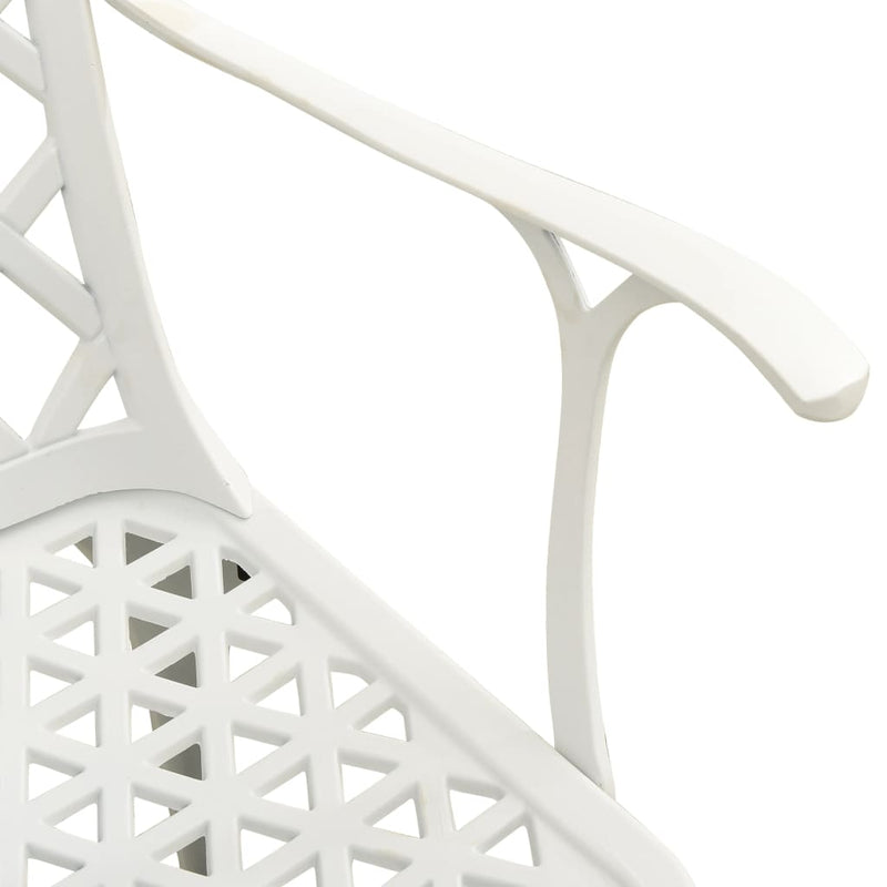 vidaXL 3 Piece Bistro Set Cast Aluminium White
