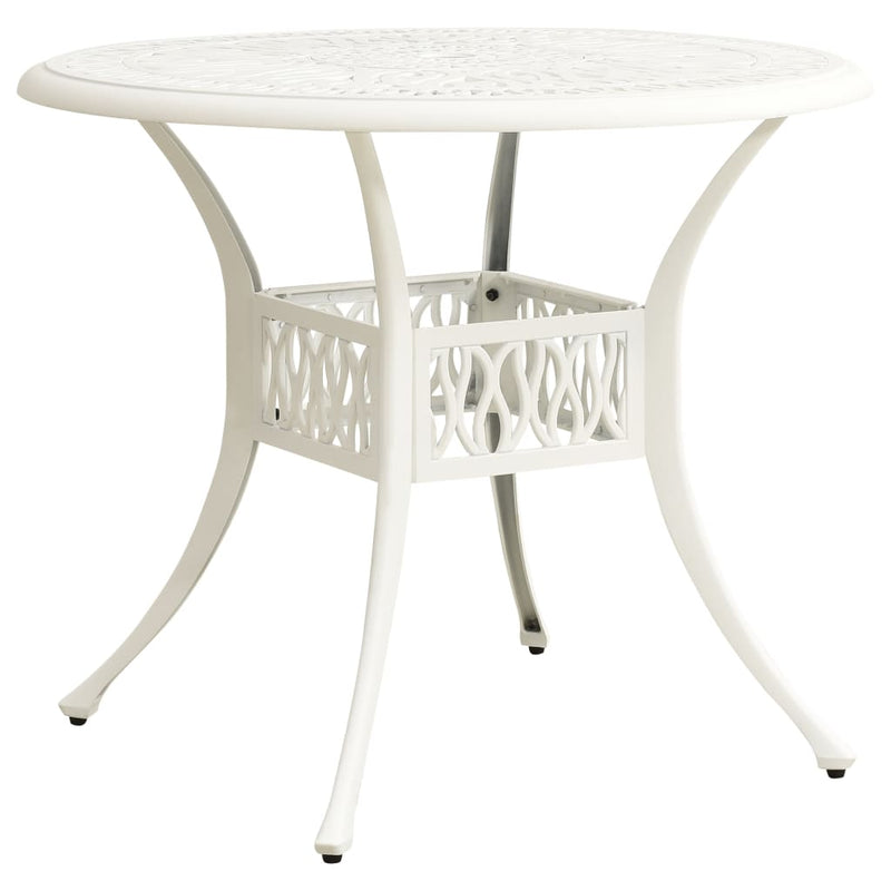 vidaXL 3 Piece Bistro Set Cast Aluminium White