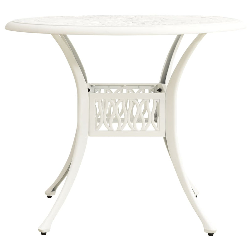 vidaXL 3 Piece Bistro Set Cast Aluminium White