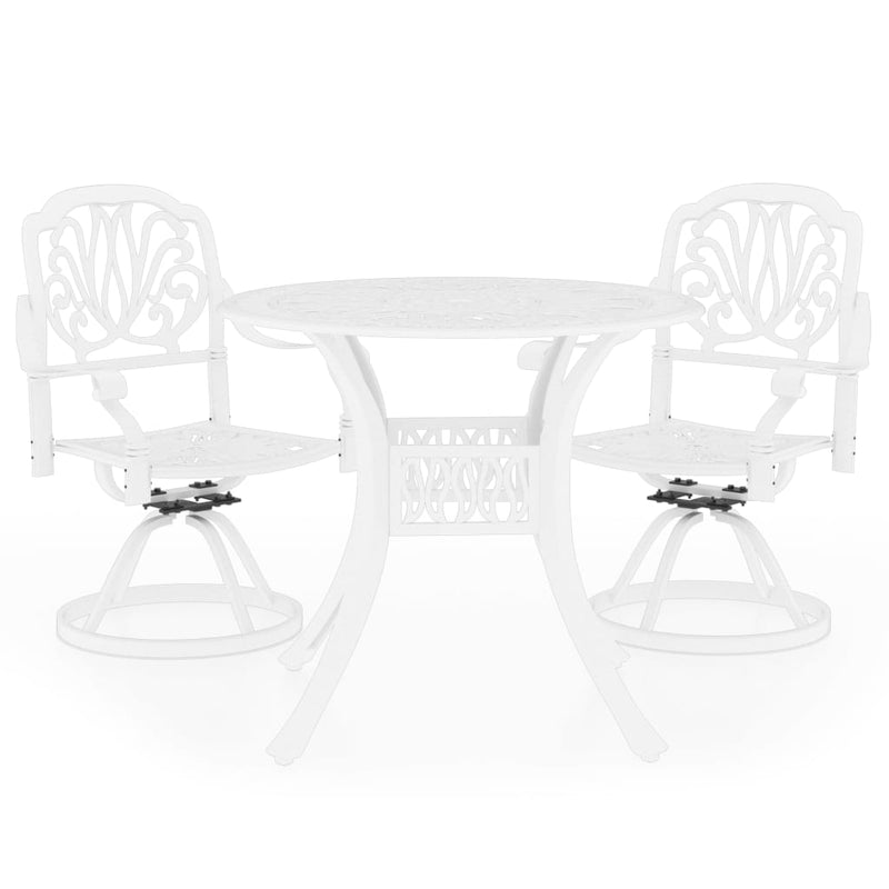 vidaXL 3 Piece Bistro Set Cast Aluminium White