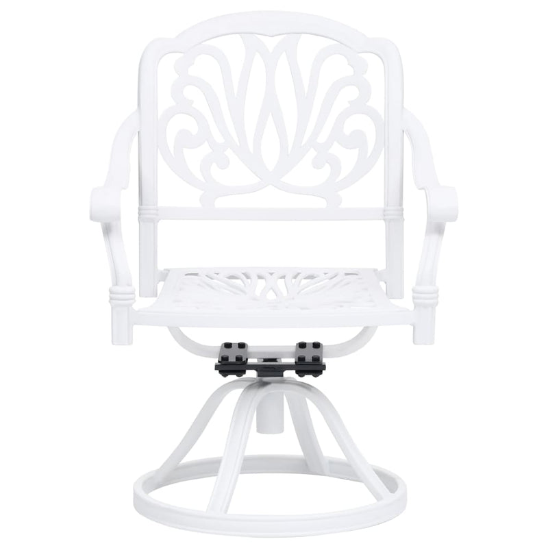 vidaXL 3 Piece Bistro Set Cast Aluminium White