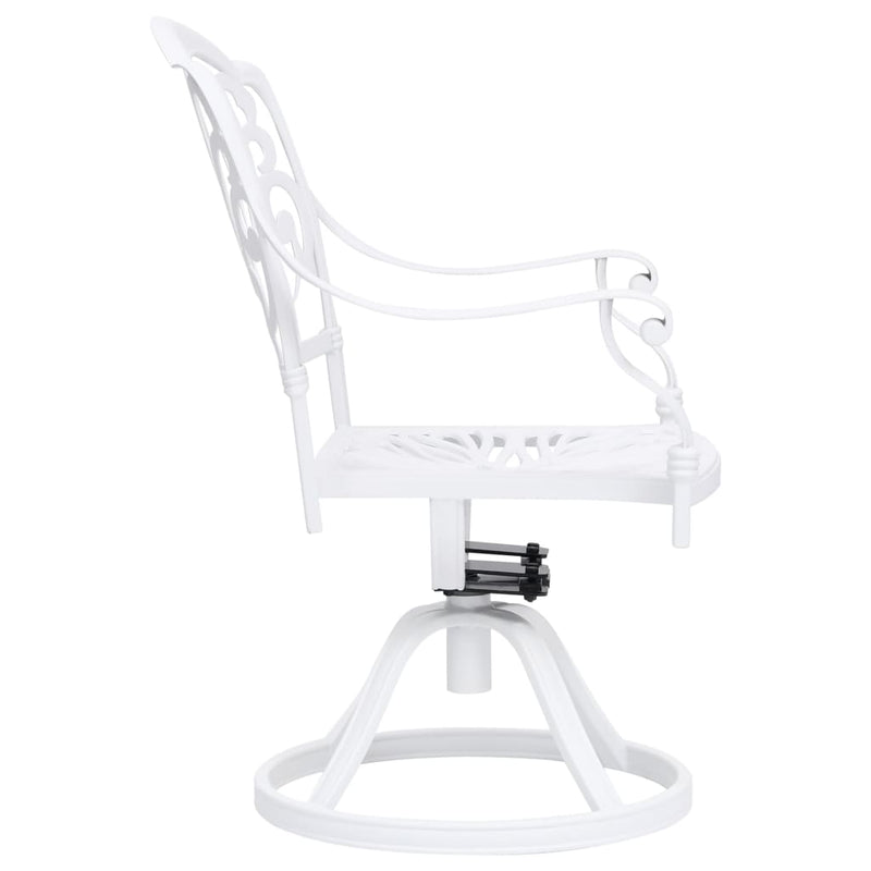 vidaXL 3 Piece Bistro Set Cast Aluminium White