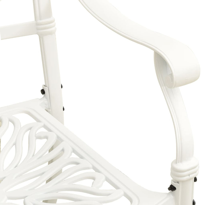 vidaXL 5 Piece Bistro Set Cast Aluminium White