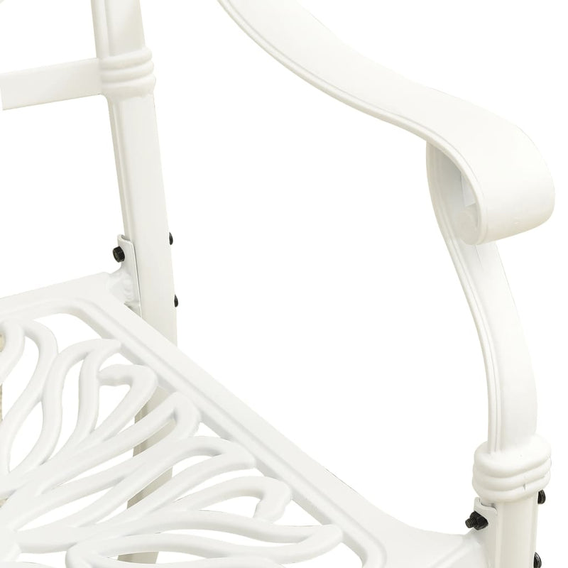 vidaXL 5 Piece Bistro Set Cast Aluminium White