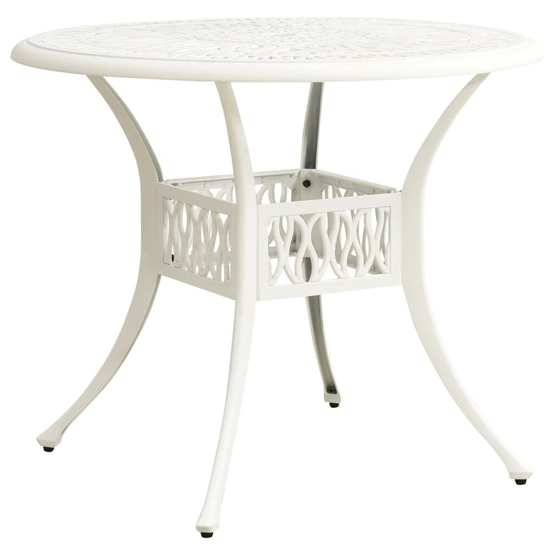 vidaXL 5 Piece Bistro Set Cast Aluminium White