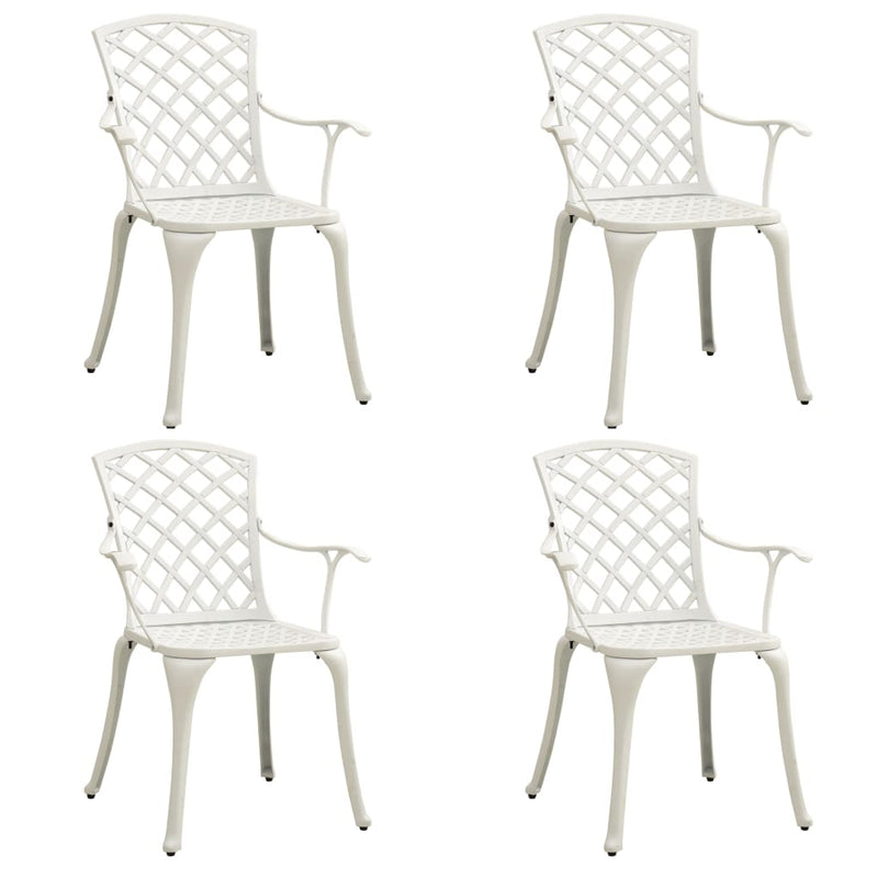 vidaXL 5 Piece Bistro Set Cast Aluminium White