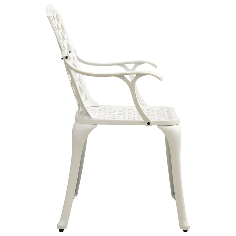 vidaXL 5 Piece Bistro Set Cast Aluminium White