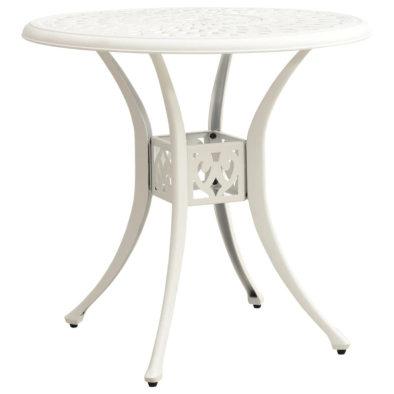 vidaXL 5 Piece Bistro Set Cast Aluminium White