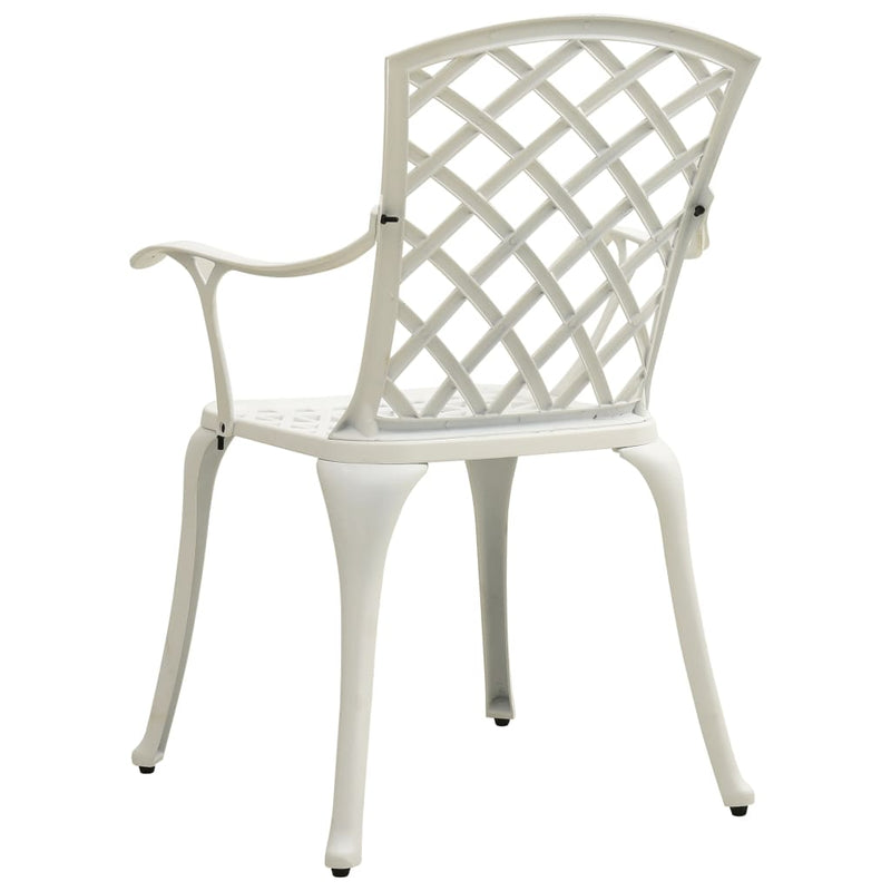 vidaXL 5 Piece Bistro Set Cast Aluminium White