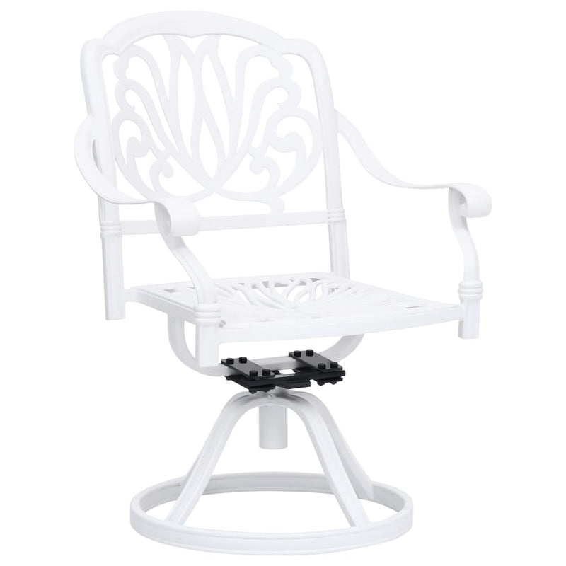 vidaXL 5 Piece Bistro Set Cast Aluminium White