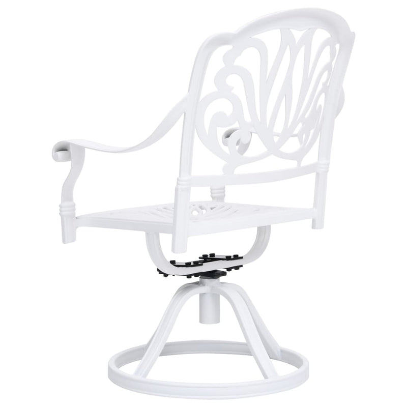 vidaXL 5 Piece Bistro Set Cast Aluminium White