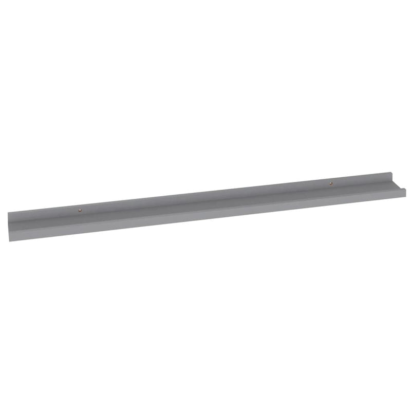 vidaXL Wall Shelves 2 pcs Grey 100x9x3 cm