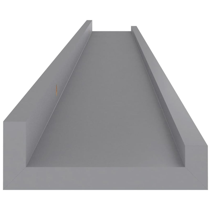 vidaXL Wall Shelves 2 pcs Grey 100x9x3 cm