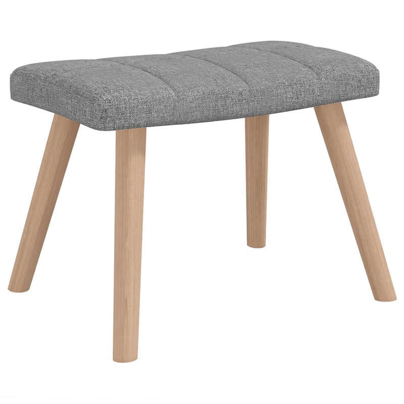 vidaXL Rocking Chair with a Stool Light Grey Fabric