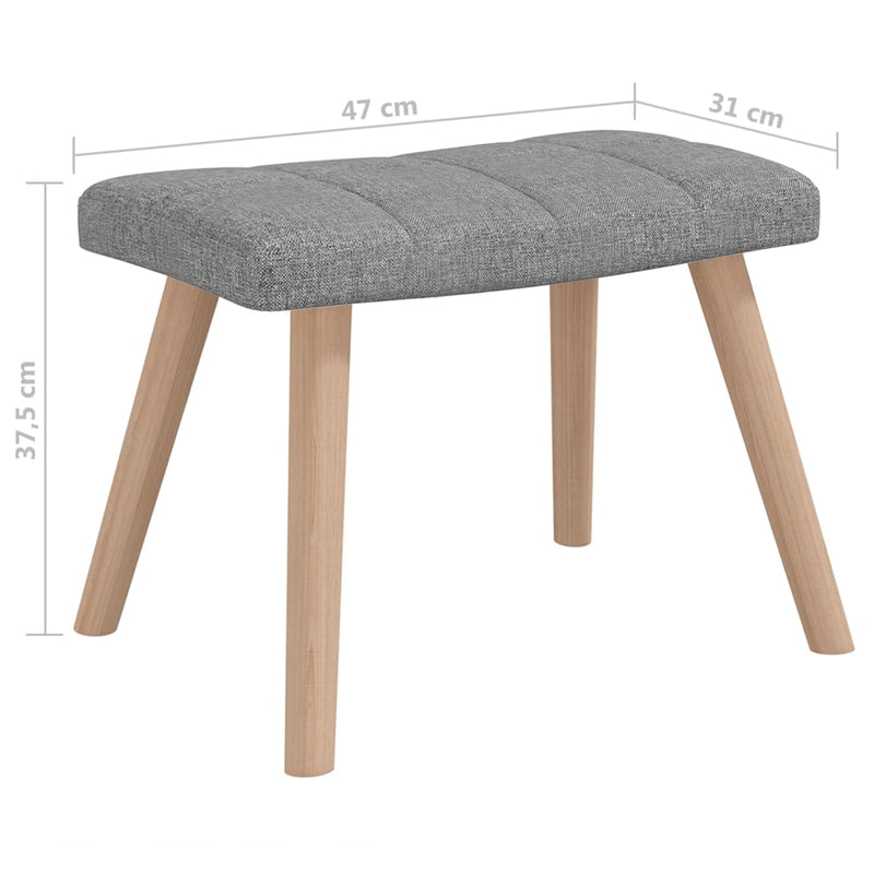 vidaXL Rocking Chair with a Stool Light Grey Fabric