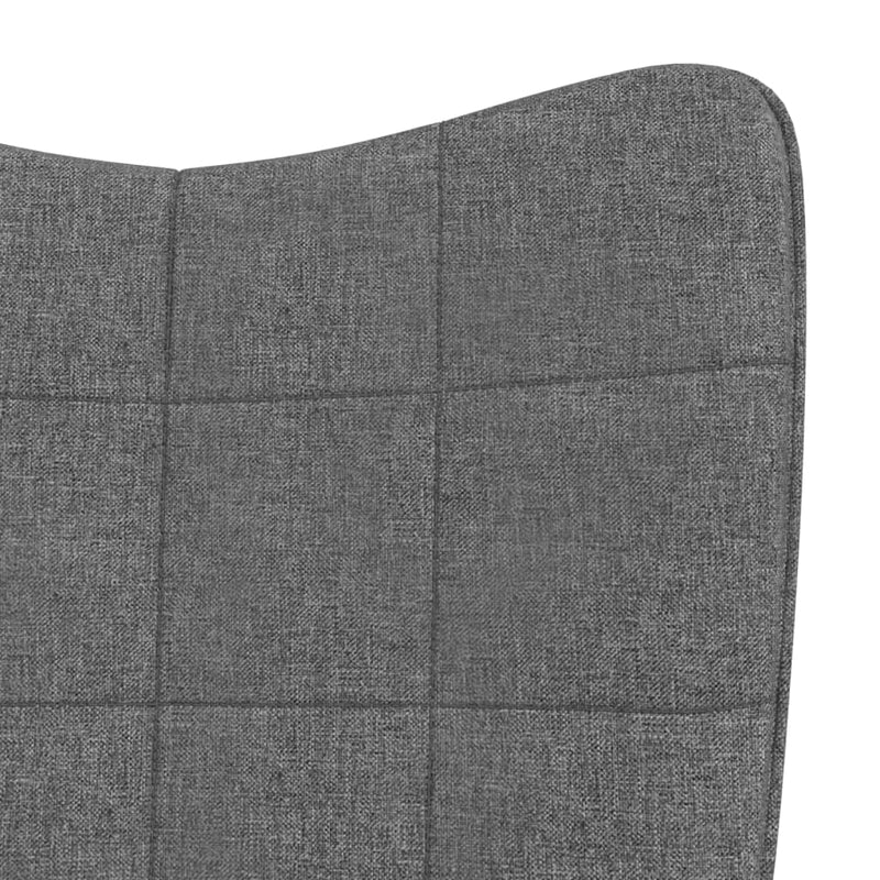 vidaXL Rocking Chair with a Stool Dark Grey Fabric