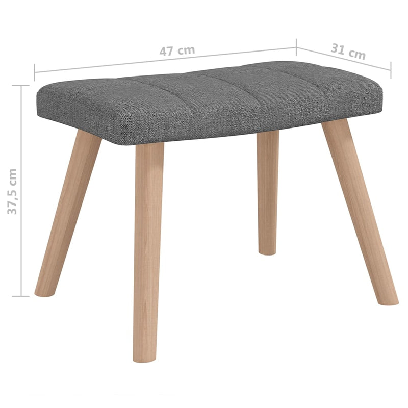 vidaXL Rocking Chair with a Stool Dark Grey Fabric