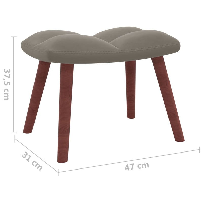 vidaXL Rocking Chair with a Stool Light Grey Velvet