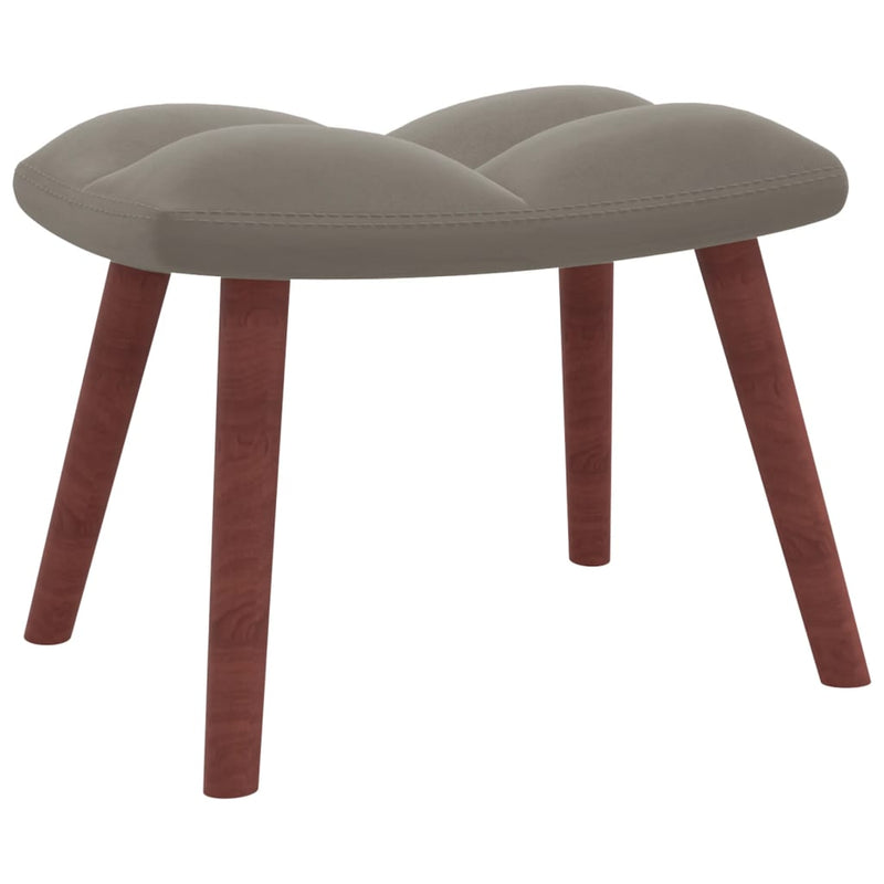 vidaXL Rocking Chair with a Stool Light Grey Velvet