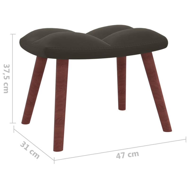 vidaXL Rocking Chair with a Stool Dark Grey Velvet