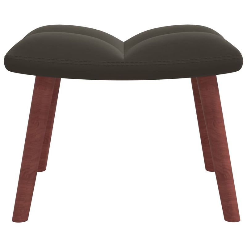 vidaXL Rocking Chair with a Stool Dark Grey Velvet