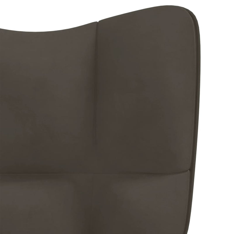 vidaXL Rocking Chair with a Stool Dark Grey Velvet