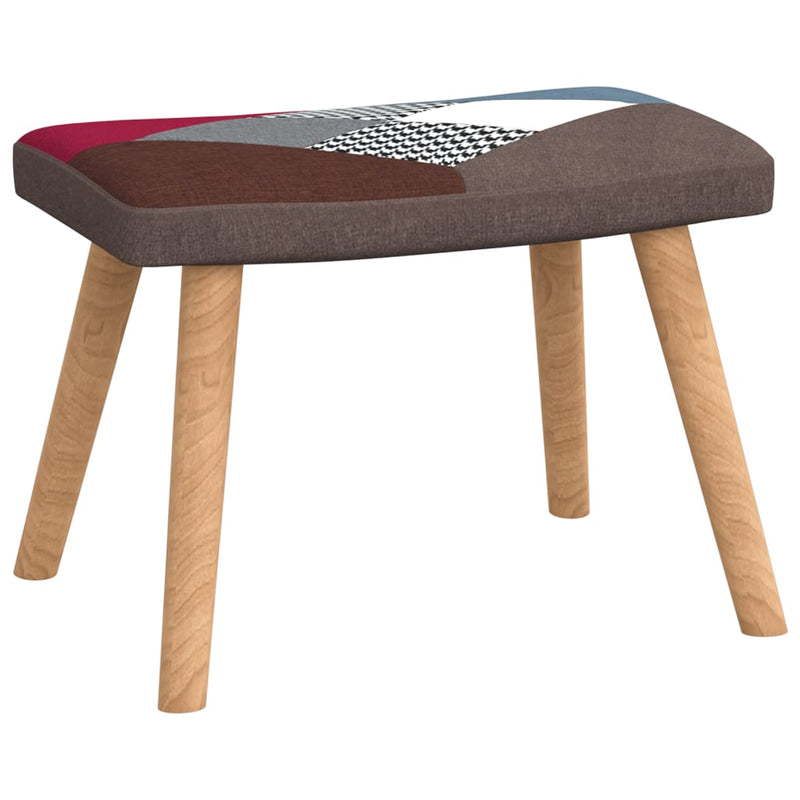 vidaXL Rocking Chair with a Stool Patchwork Fabric