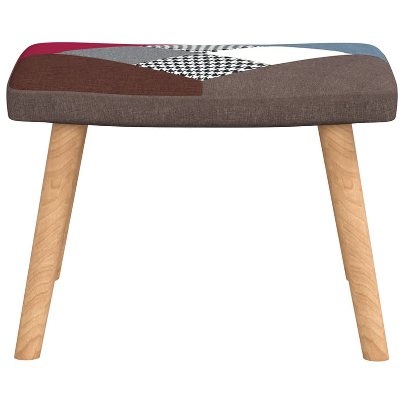 vidaXL Rocking Chair with a Stool Patchwork Fabric