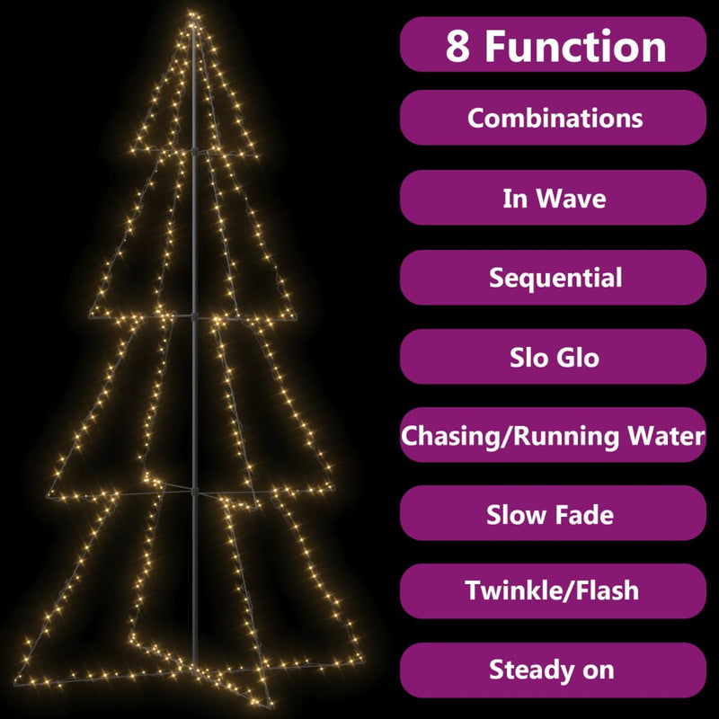 vidaXL Christmas Cone Tree 360 LEDs Indoor and Outdoor 143x250 cm