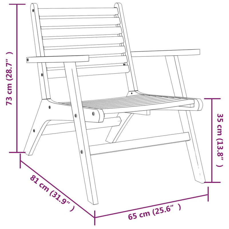 vidaXL Garden Chairs 2 pcs Solid Wood Acacia