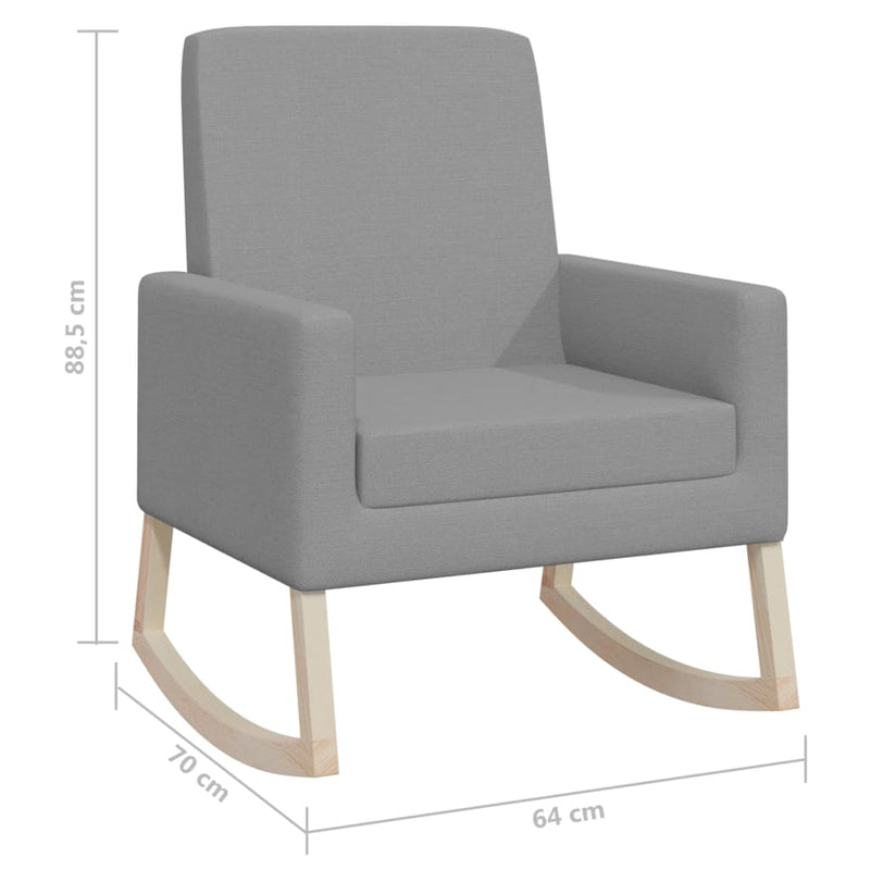 vidaXL Rocking Chair Light Grey Fabric