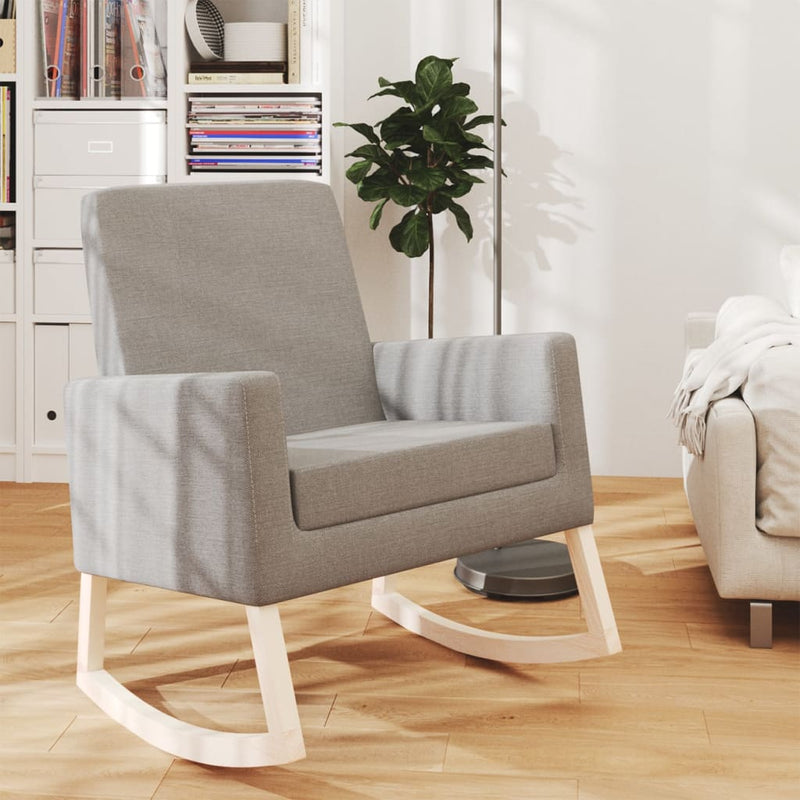 vidaXL Rocking Chair Light Grey Fabric