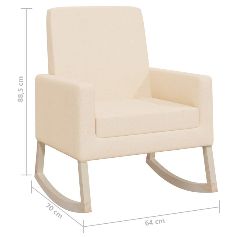 vidaXL Rocking Chair Cream Fabric