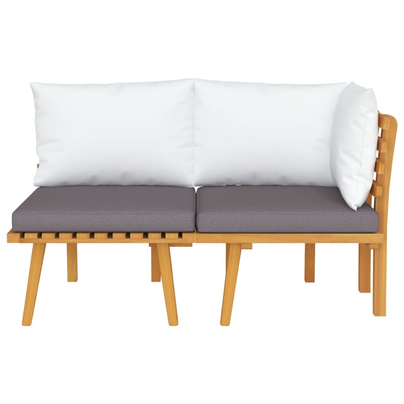 vidaXL 2 Piece Garden Lounge Set with Cushions Solid Acacia Wood