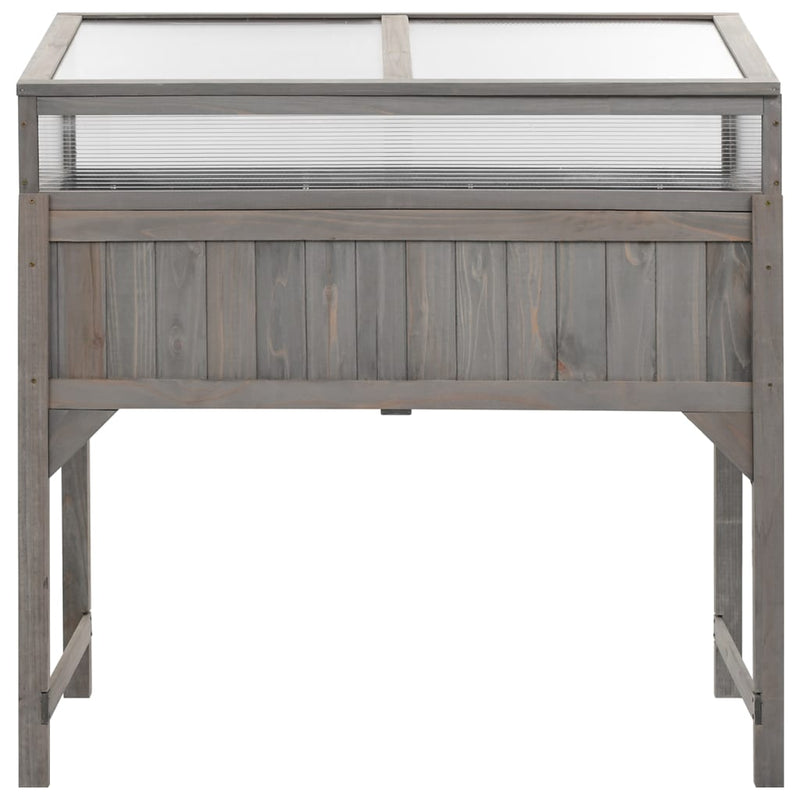 vidaXL Raised Bed with Greenhouse 110x54x120 cm Solid Fir Wood