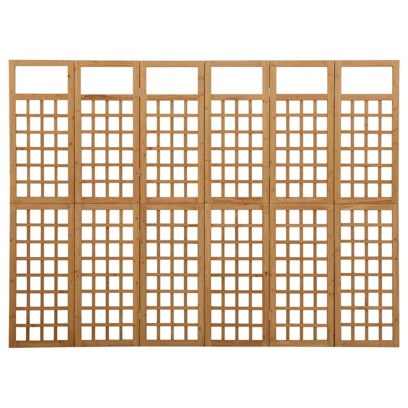 vidaXL 6-Panel Room Divider/Trellis Solid Fir Wood 242.5x180 cm