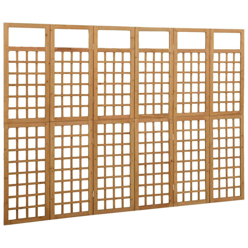 vidaXL 6-Panel Room Divider/Trellis Solid Fir Wood 242.5x180 cm