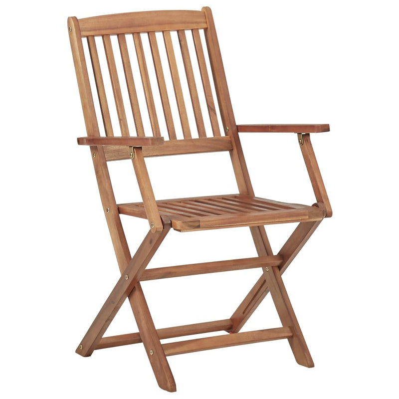 vidaXL Folding Garden Chairs 6 pcs with Cushions Solid Acacia Wood
