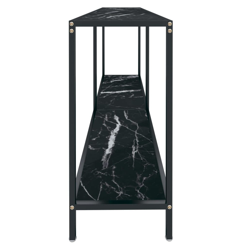vidaXL Console Table Black 160x35x75.5 cm Tempered Glass