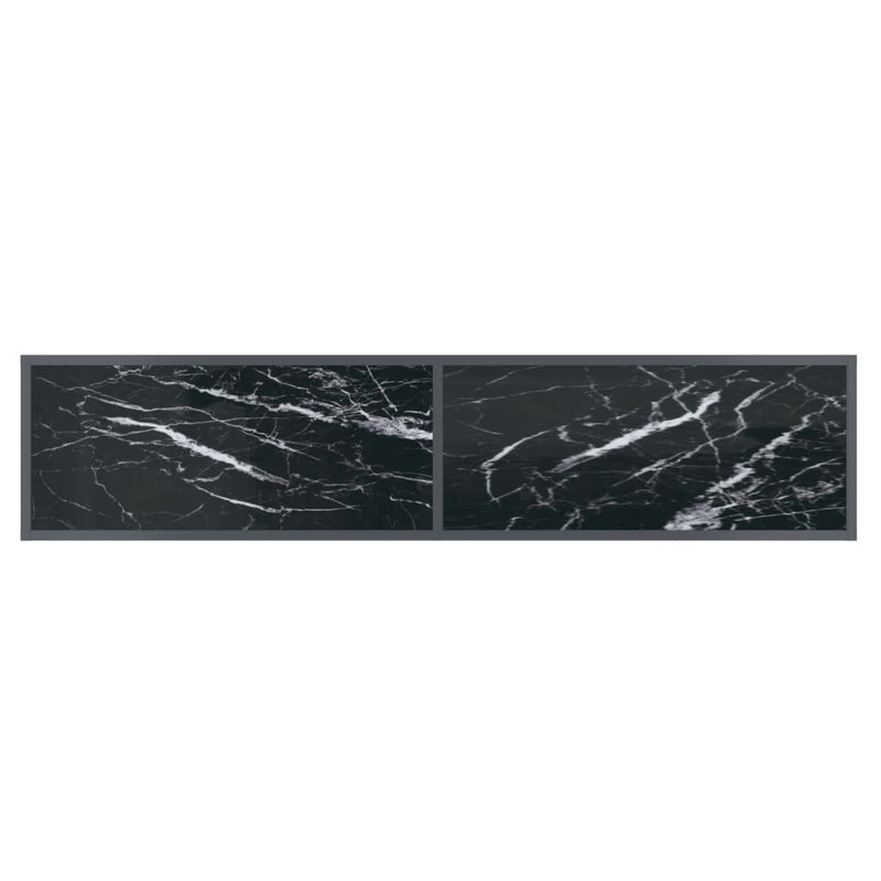 vidaXL Console Table Black 160x35x75.5 cm Tempered Glass