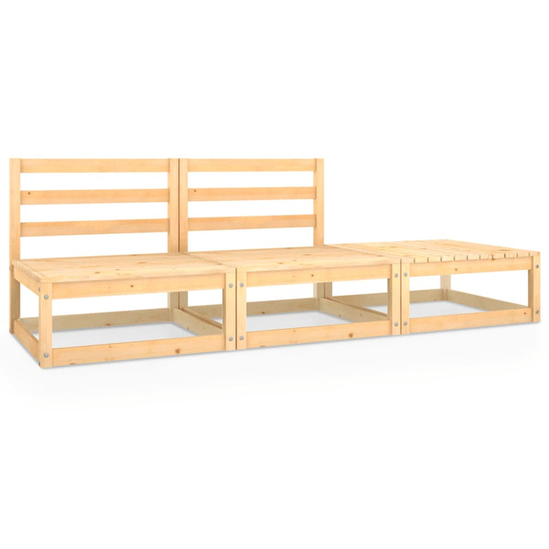 vidaXL 3 Piece Garden Lounge Set Solid Pinewood