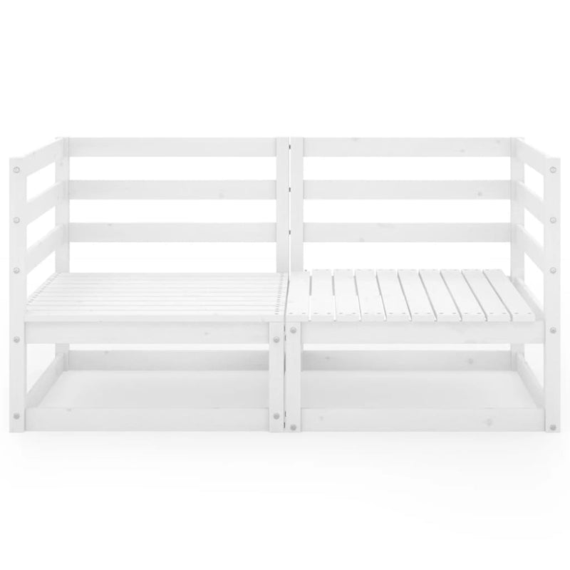 vidaXL Garden 2-Seater Sofa White Solid Wood Pine