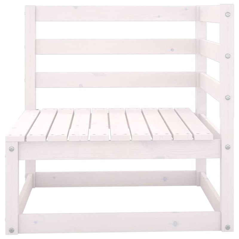 vidaXL Garden 2-Seater Sofa White Solid Wood Pine