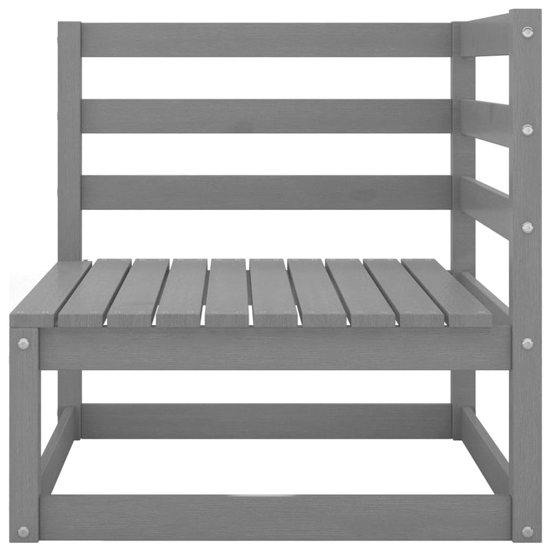 vidaXL Garden 2-Seater Sofa Grey Solid Wood Pine